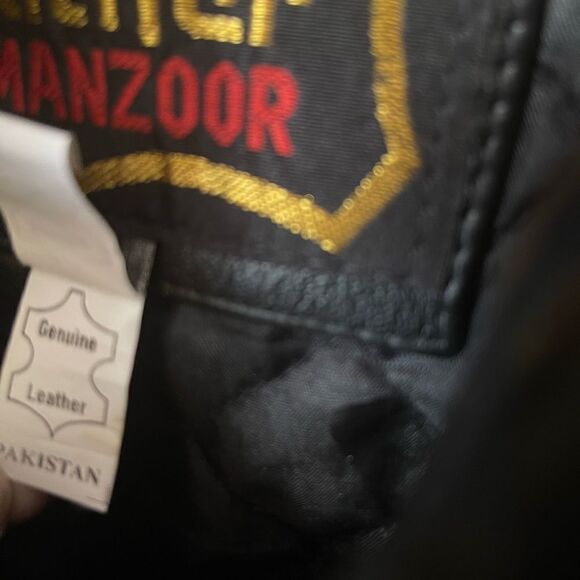 Genuine leather by Manzoor Black Men trench bicker coat snap  buttons SZXXXL - Picture 8 of 13